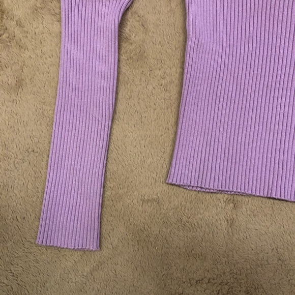 Say What? Women’s Long-Sleeve Off -Shoulder Sweater. Size Large Lavender Lilac - Picture 5 of 7